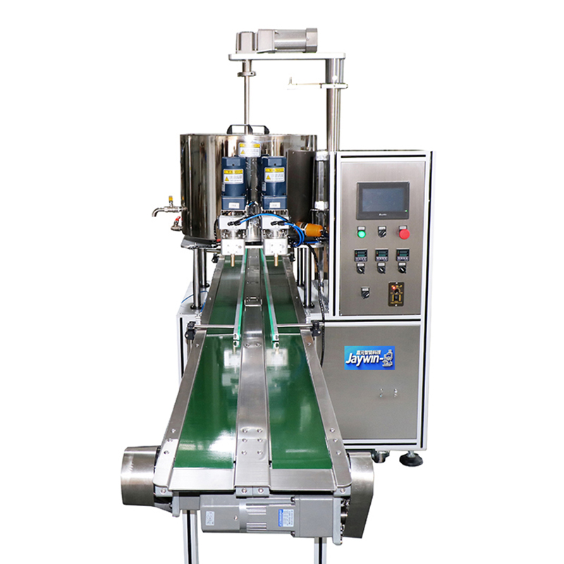 Double-head cosmetic foundation cream gear pump heating filling machine