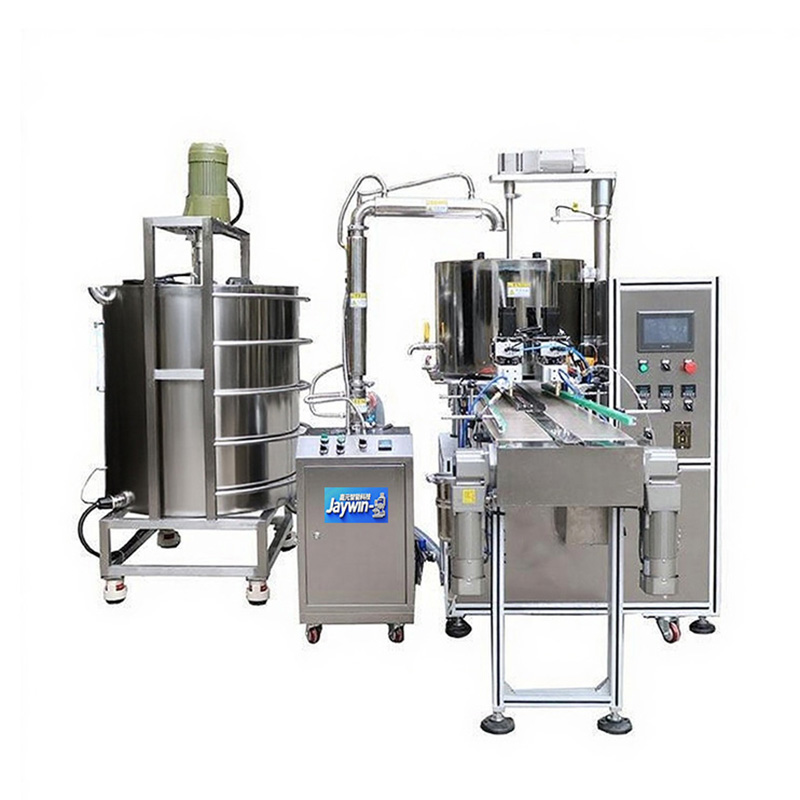 Double-head cosmetic foundation cream gear pump heating filling machine